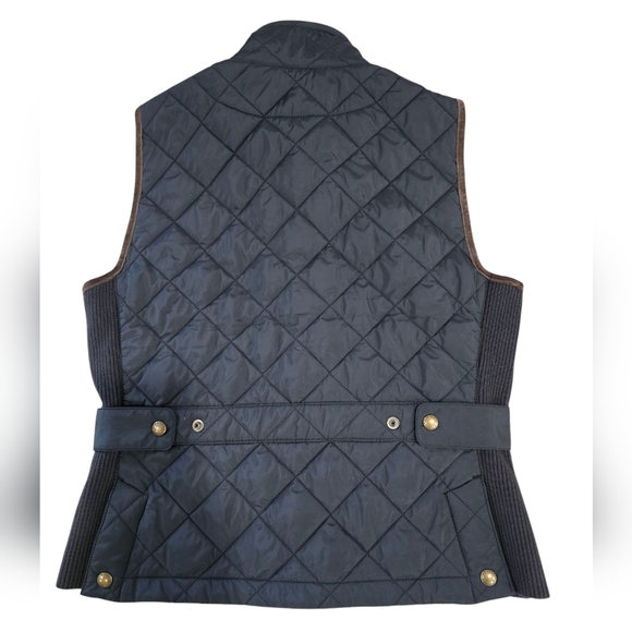Ralph Lauren Navy Quilted Vest with Brown Accents - Picture 2 of 8